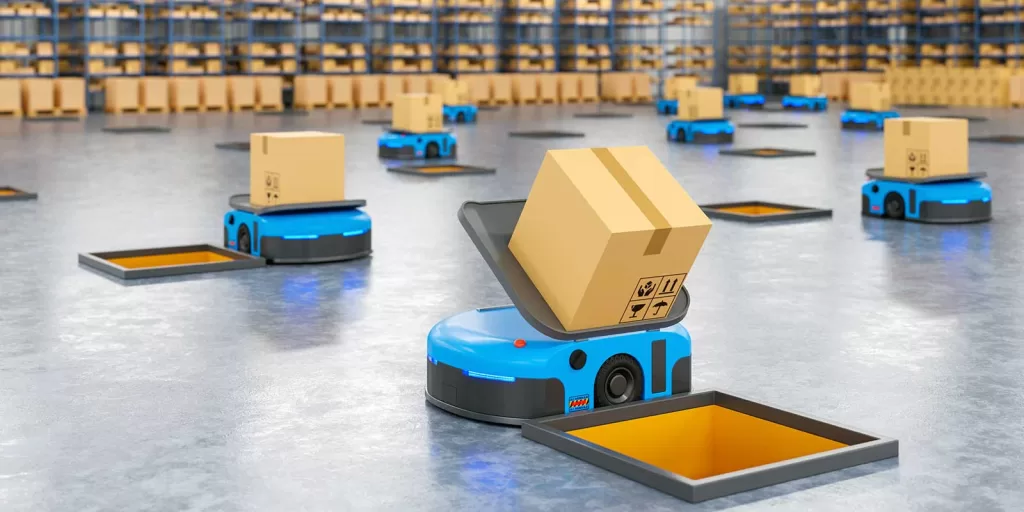 Mastering ERP Systems: The Ultimate Handbook 5 an-army-of-robots-efficiently-sorting-hundreds-of-packages-in-a-factory-for-shipping-using-best-erp-softwares